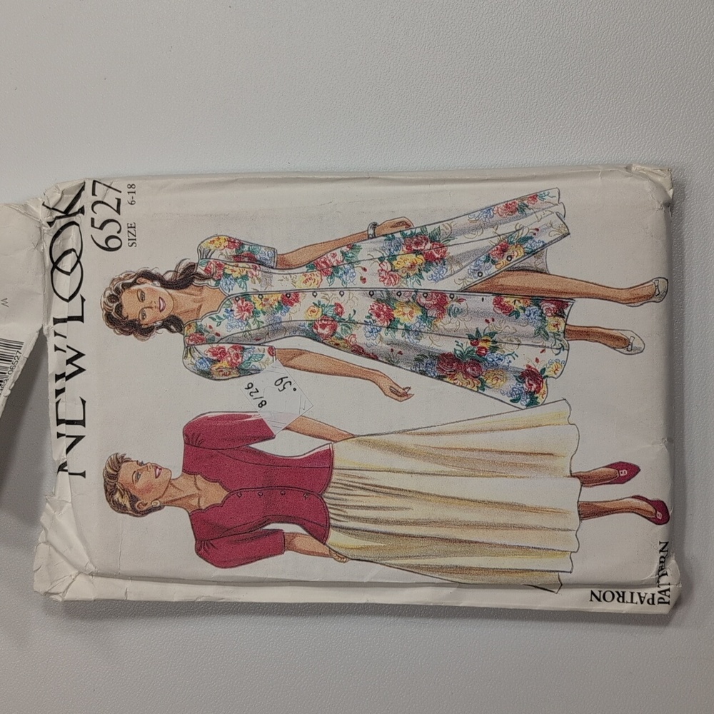 Vintage 80s New Look Pattern 6527 Sz 6-18 dress, jacket, skirt